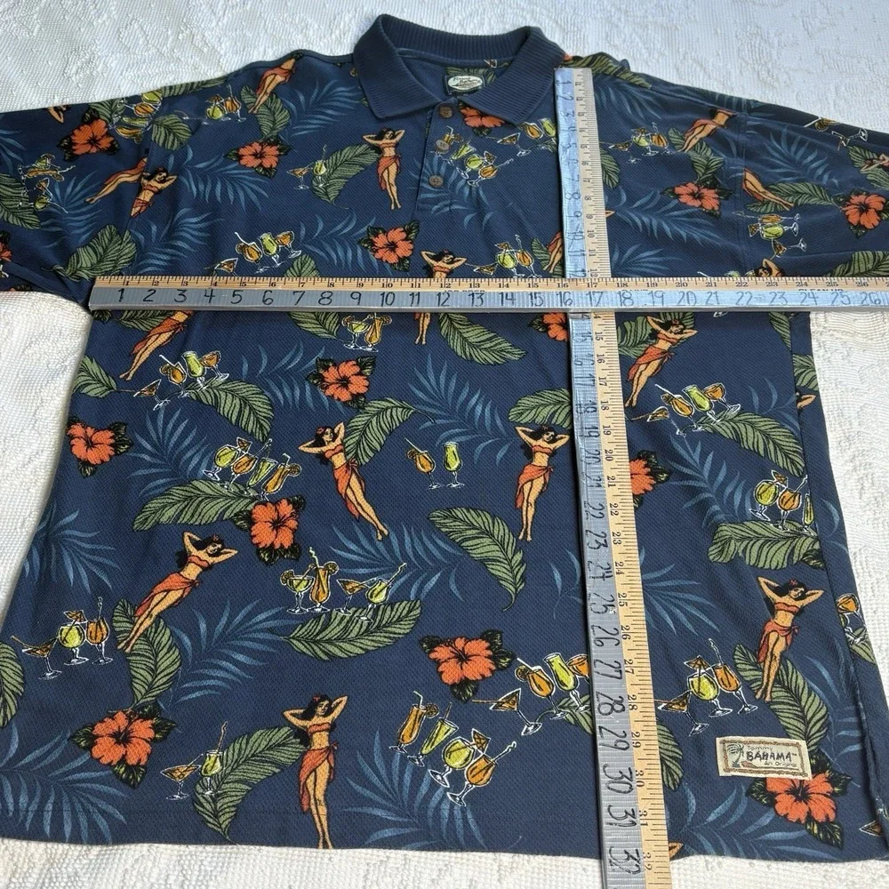Tommy Bahama Men's XL Polo Hawaiian Print Cotton Short Sleeve Stretchy Comfy - Picture 5 of 7